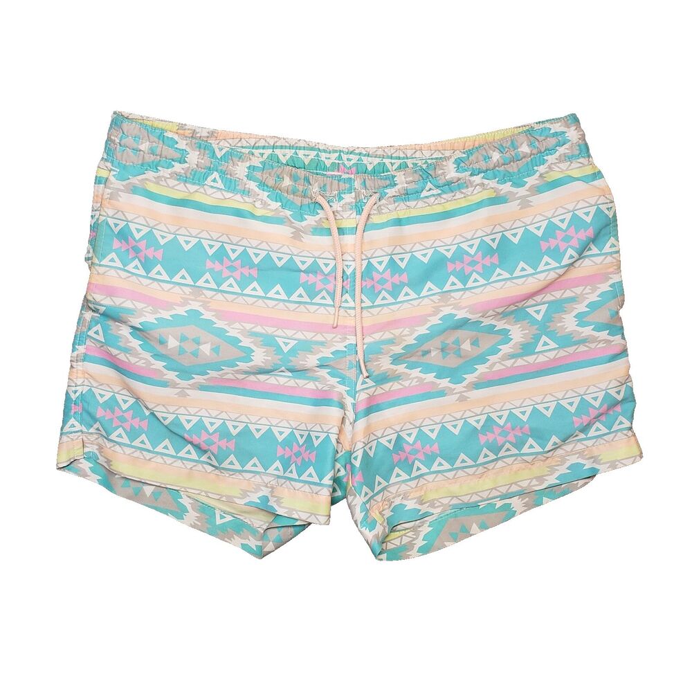Chubbies En Fuego Lined Swim Shorts Mens Small Aztec Geometric‎ Neon Trunks